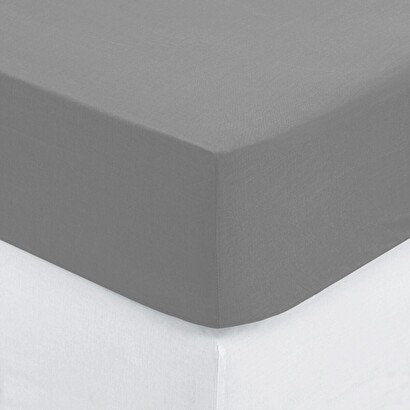 S&aacute;bana ajustable, algod&oacute;n gris rat&oacute;n, 140x190 cm