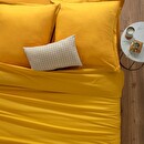 Sábana ajustable, algodón Amarillo mostaza, 160x200 cm Amarillo mostaza