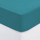 Sábana ajustable, algodón Azul petróleo, 140x190 cm Azul pato