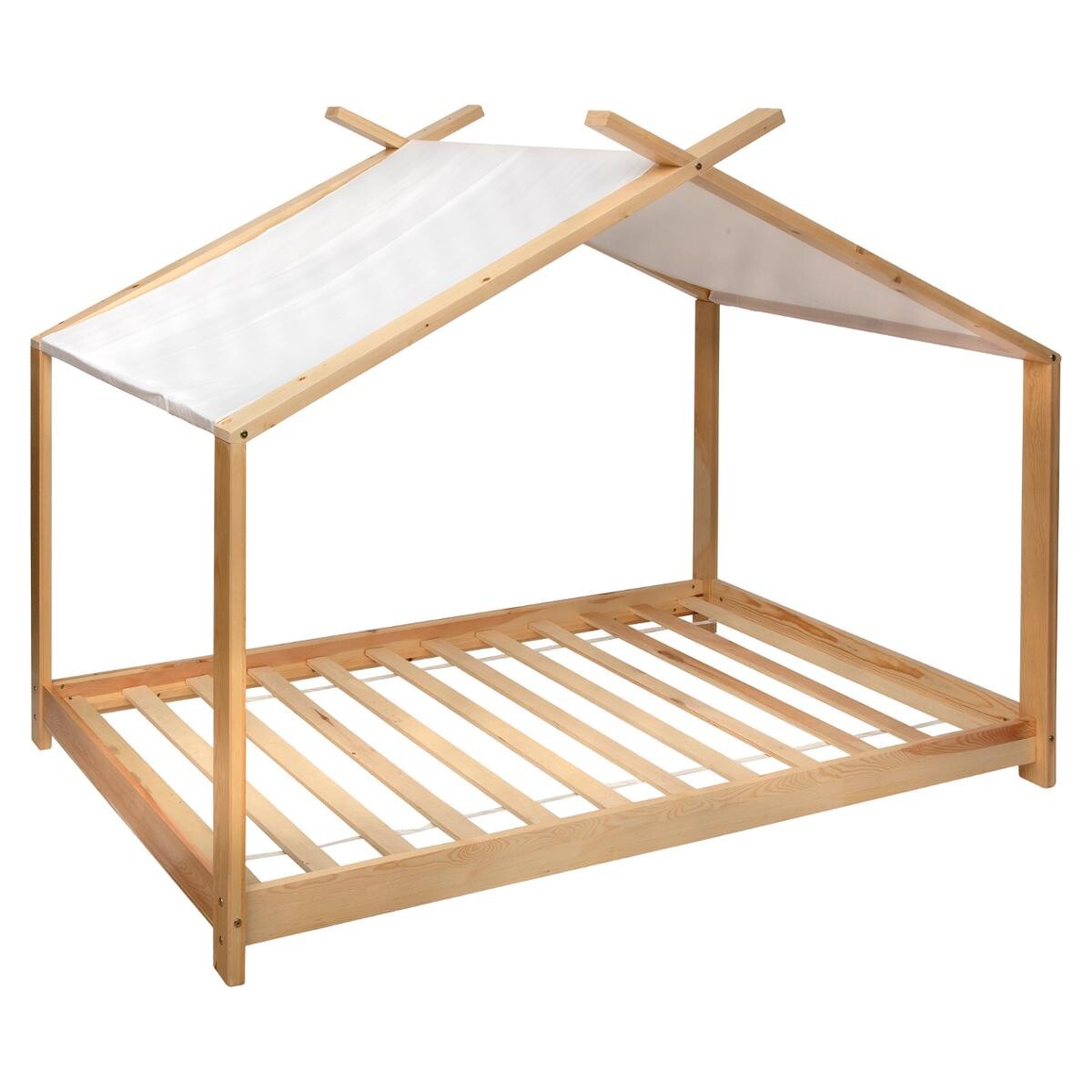 Cama tienda infantil "Ilan" Pino, Beige, 90x190 cm Beige