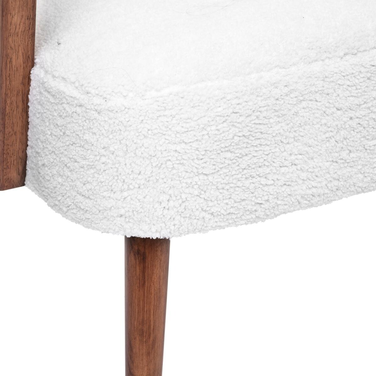 Sillón "Chiara" Bouclette, Blanco Blanco