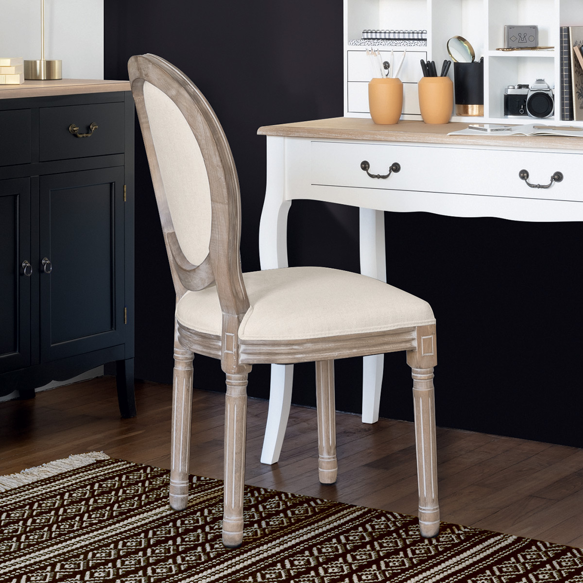 Silla "Cléon" Beige Beige