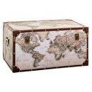 Juego de 4 baúles "Mapa del Mundo" 4 piezas Multicolor
