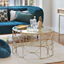 Mesa de centro "Suite" Dorado, D.71 cm Oro