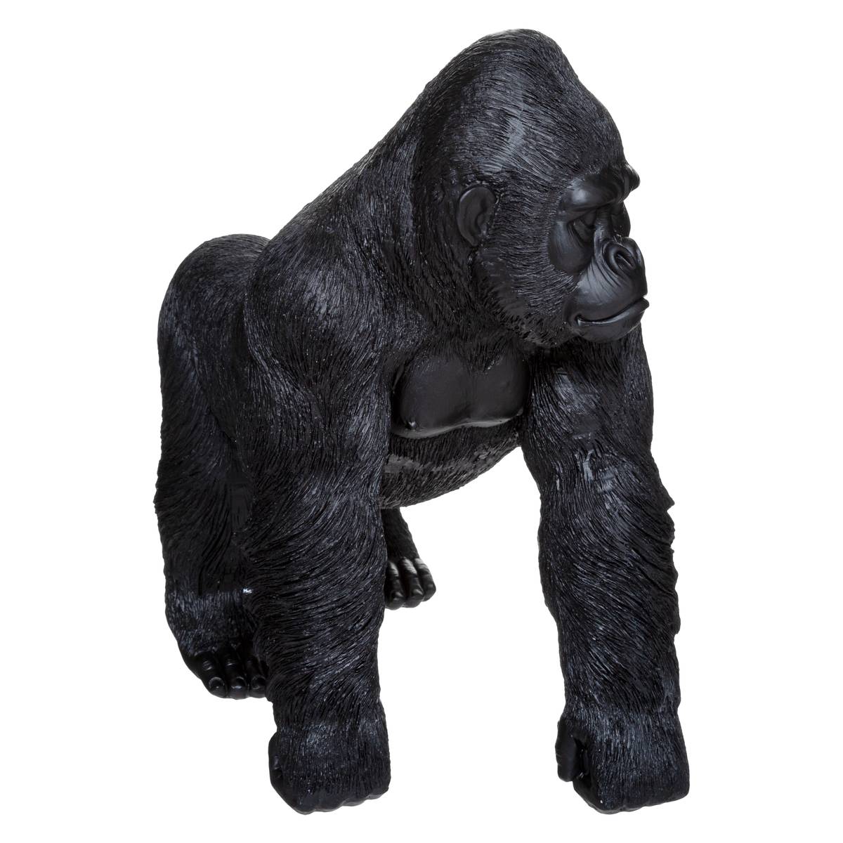 Estatua de gorila en movimiento Negro, H.37 cm Negro