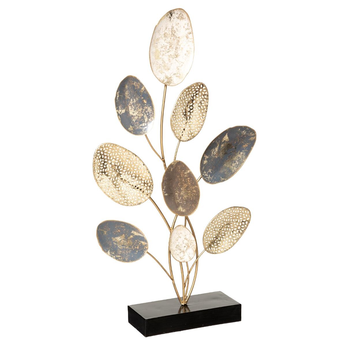 Objeto decorativo "Hojas" Dorado, H.53 cm Multicolor