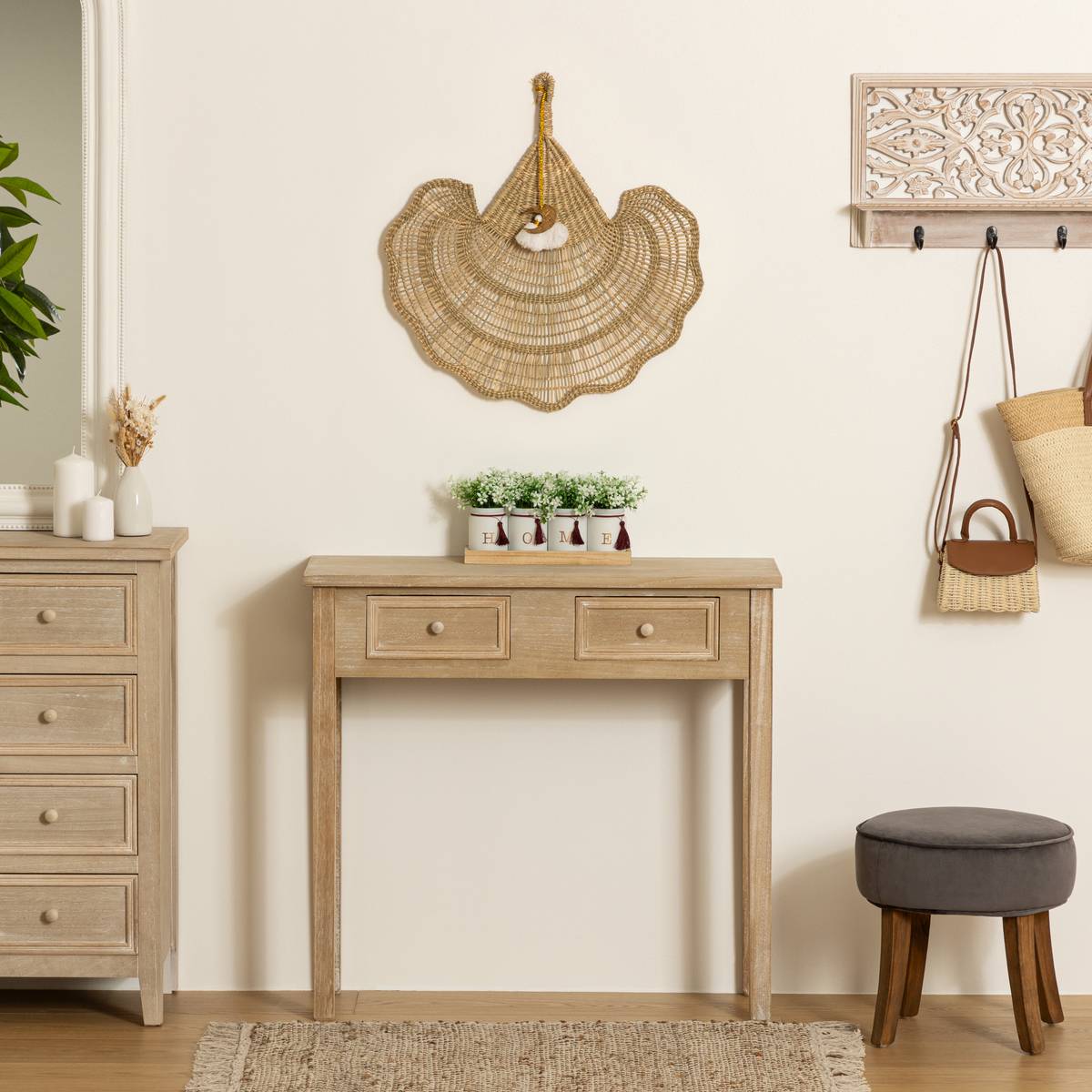Abanico "Feriale" 58x54 cm Madera natural