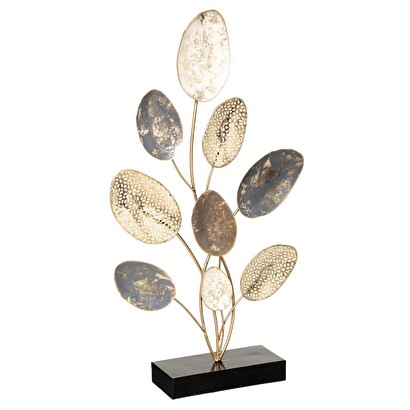 Objeto decorativo "hojas" dorado, h.53 cm