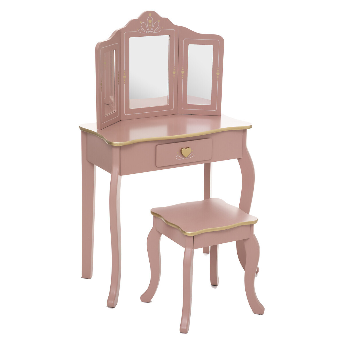 Tocador y taburete infantil "Sissi" Rosa, L.60 cm Rosa