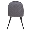 Silla "Slano", patas de metal negro Terciopelo, Gris Ratón Gris ratón