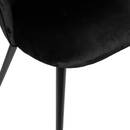 Silla "Slano", patas de metal negro Terciopelo, Negro Negro