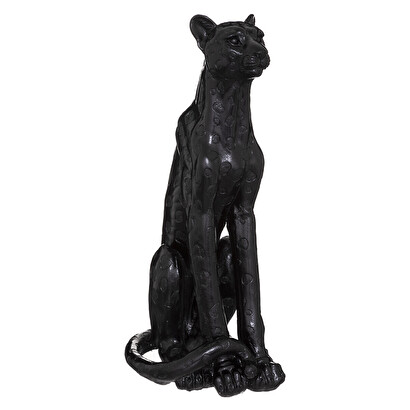 Estatuilla de leopardo "artifice" negro, h.90 cm