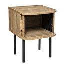 Mesita de noche "Colva" Efecto roble, H.53 cm Beige