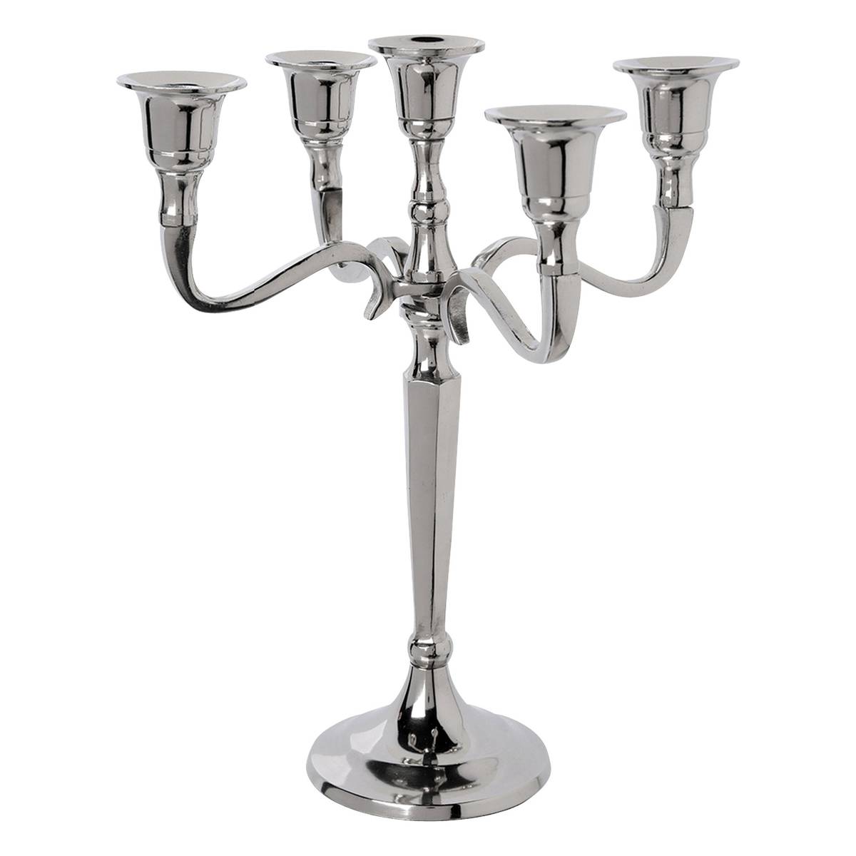 Candelero de metal Plata, 5 cabezas Plata