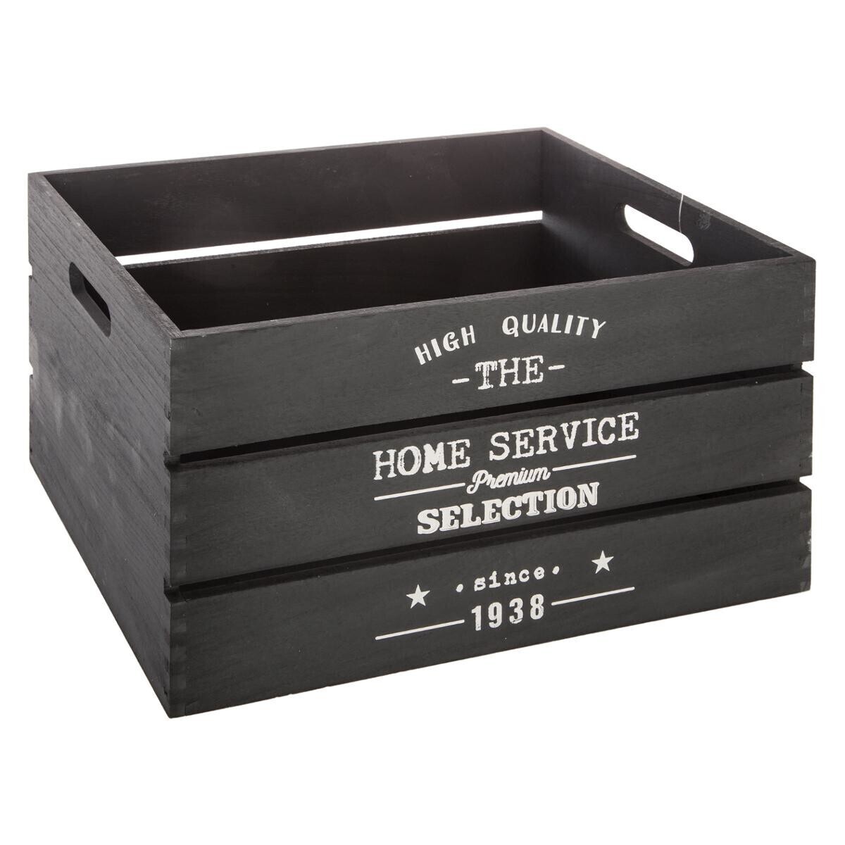 Juego de 6 cajas "Facto" Caja, Madera Negra Negro
