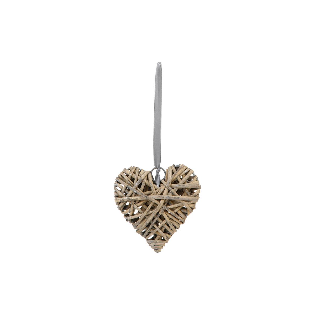 Decoración de pared de mimbre "Marlo" Ø 12 cm Blanco