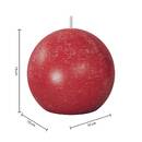 Vela rústica en bola "Olia" Rojo, 445g Rojo