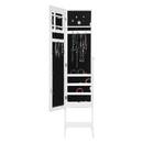 Armario de joyas, vidrio Blanco, 37,2x145 cm Blanco