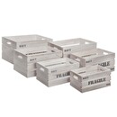 Juego de 6 cajas "D&iacute;a" Caja, Gris Blanco
