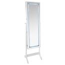 Armario de joyas LED, vidrio Blanco, 47x155 cm Blanco