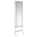 Armario de joyas LED, vidrio Blanco, 47x155 cm Blanco