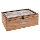 Caja de costura "Invierno" 30x10 cm Marr&oacute;n