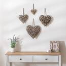 Decoración de pared de mimbre "Marlo" Ø 12 cm Blanco
