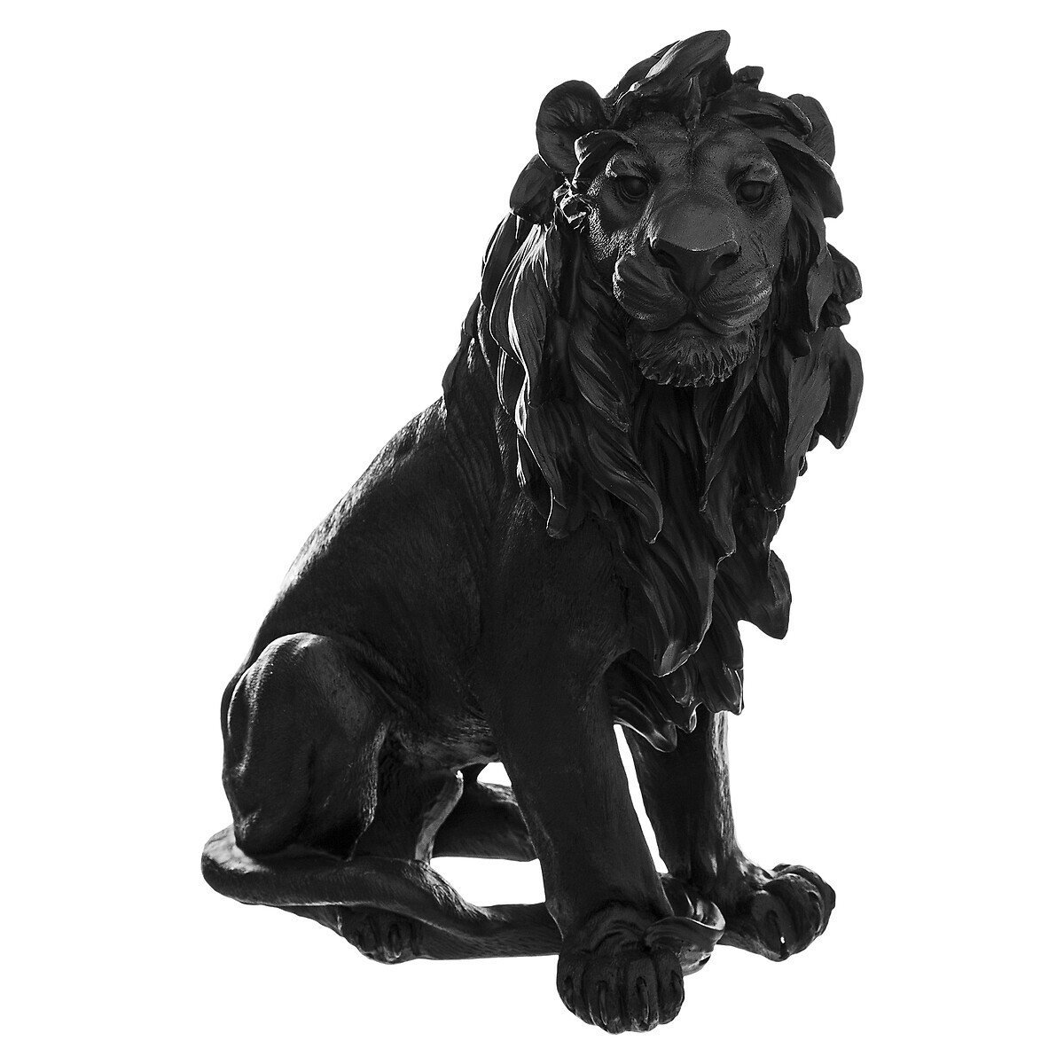 Estatuilla "León" Resina, H.31,5 cm Negro
