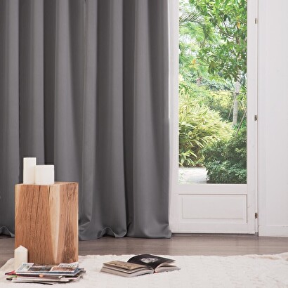 Juego de 2 cortinas opacas "odelie" gris, 135x240 cm