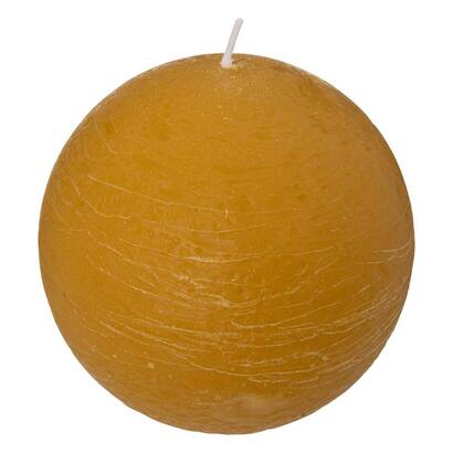 Vela r&uacute;stica en bola "olia" amarillo, 445g