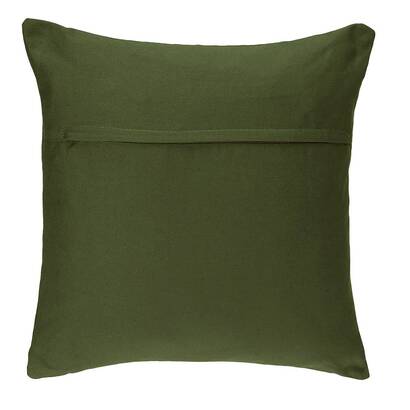 Funda de coj&iacute;n desmontable, algod&oacute;n verde caqui, 38x38 cm