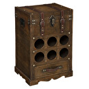 Cofre de Madera Oscura 6 botellas Marrón