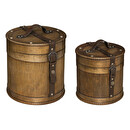 Juego de 2 cajas L.21/26 cm Marr&oacute;n