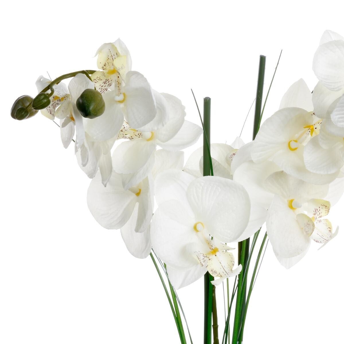 Orquídea artificial Jarrón de cerámica, Negro, H.53 cm Negro