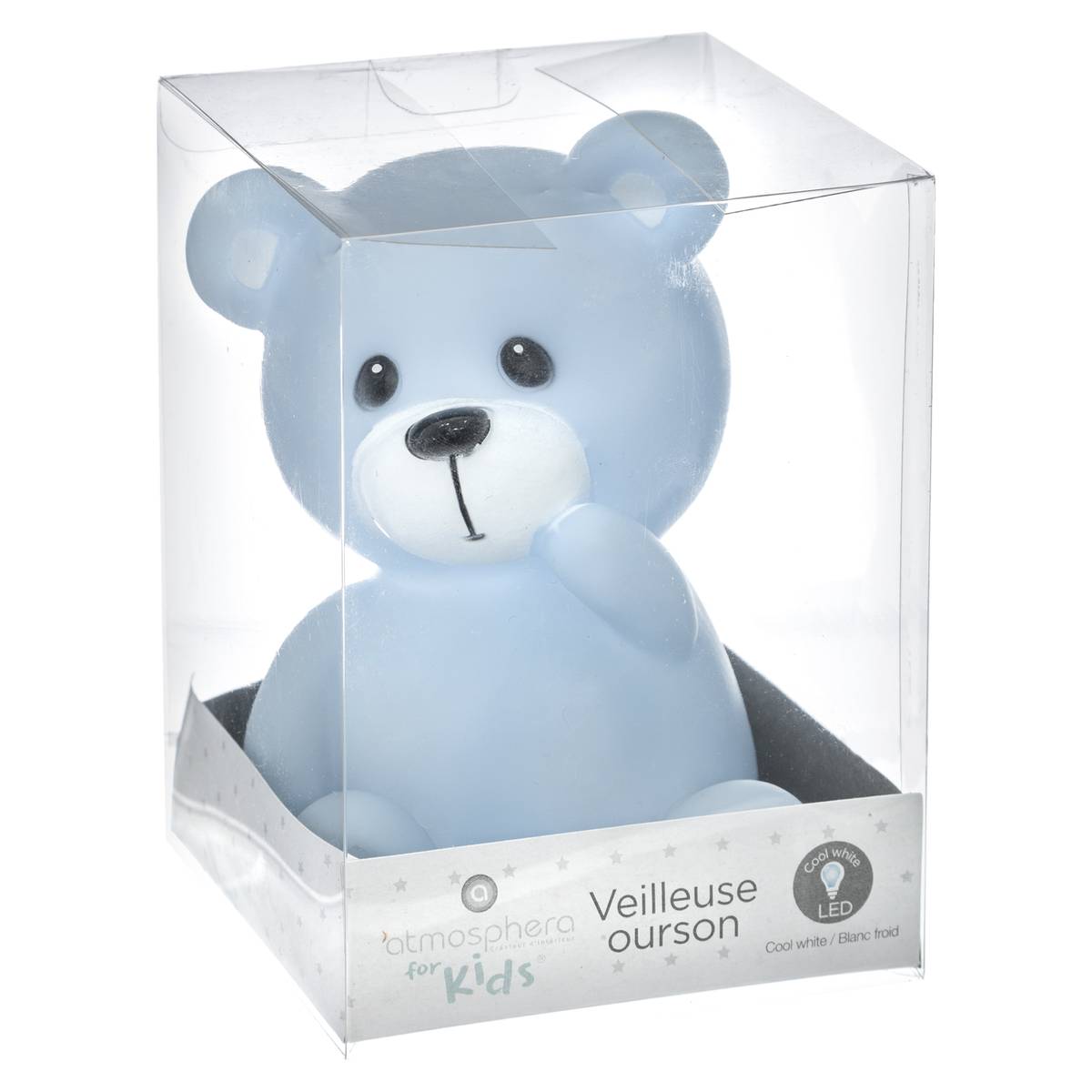 Luz nocturna infantil "Osito" H.14 cm Azul