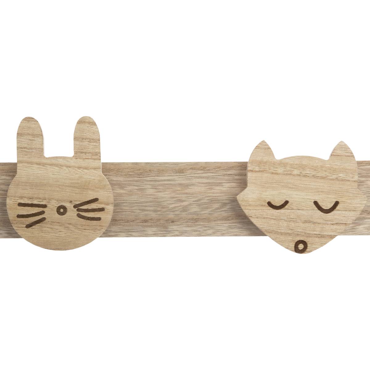 Perchero infantil "Wild" Pino, 55x8,5 cm Madera natural