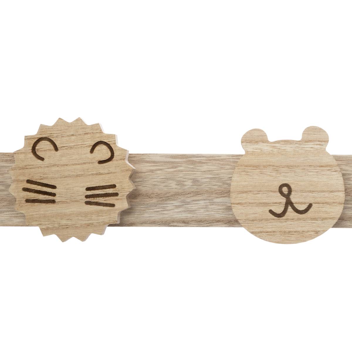Perchero infantil "Wild" Pino, 55x8,5 cm Madera natural
