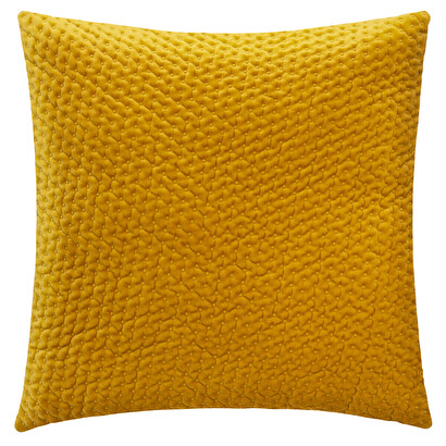 Coj&iacute;n "dolce", terciopelo amarillo mostaza, 40x40 cm