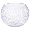 Jarr&oacute;n redondo, vidrio agrietado H.15 cm Transparente