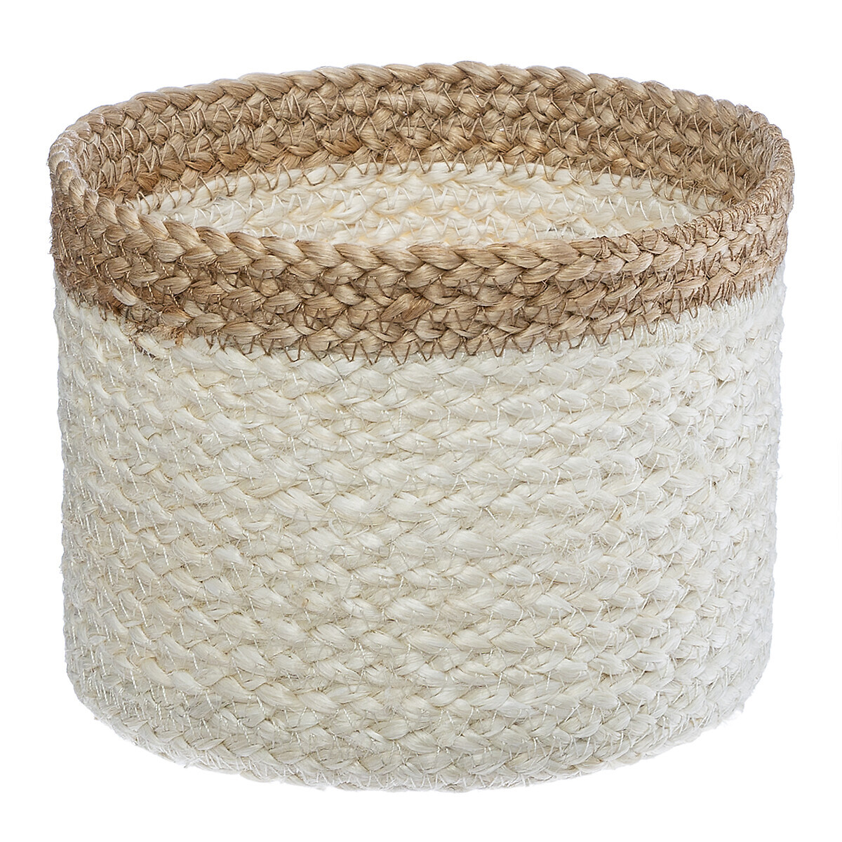 Juego de 3 cestas, yute Blanco, D.11/16/19 cm Blanco