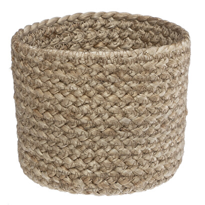 Juego de 3 cestas, yute blanco, d.11/16/19 cm