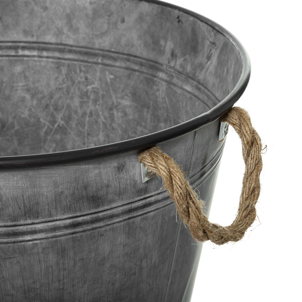 Maceta, metal Gris, 37,5 cm Gris