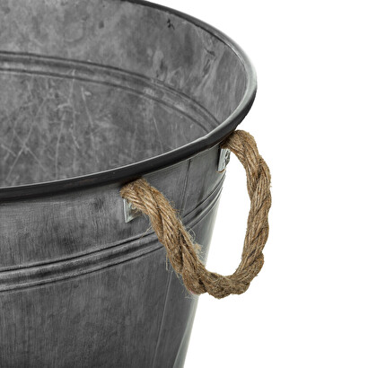 Maceta, metal gris, h.48 cm