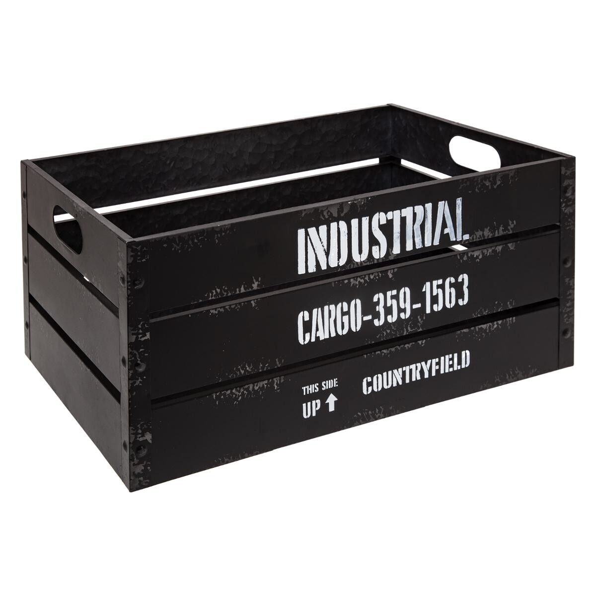 Juego de 3 cajas de metal "Indus" Negro Negro