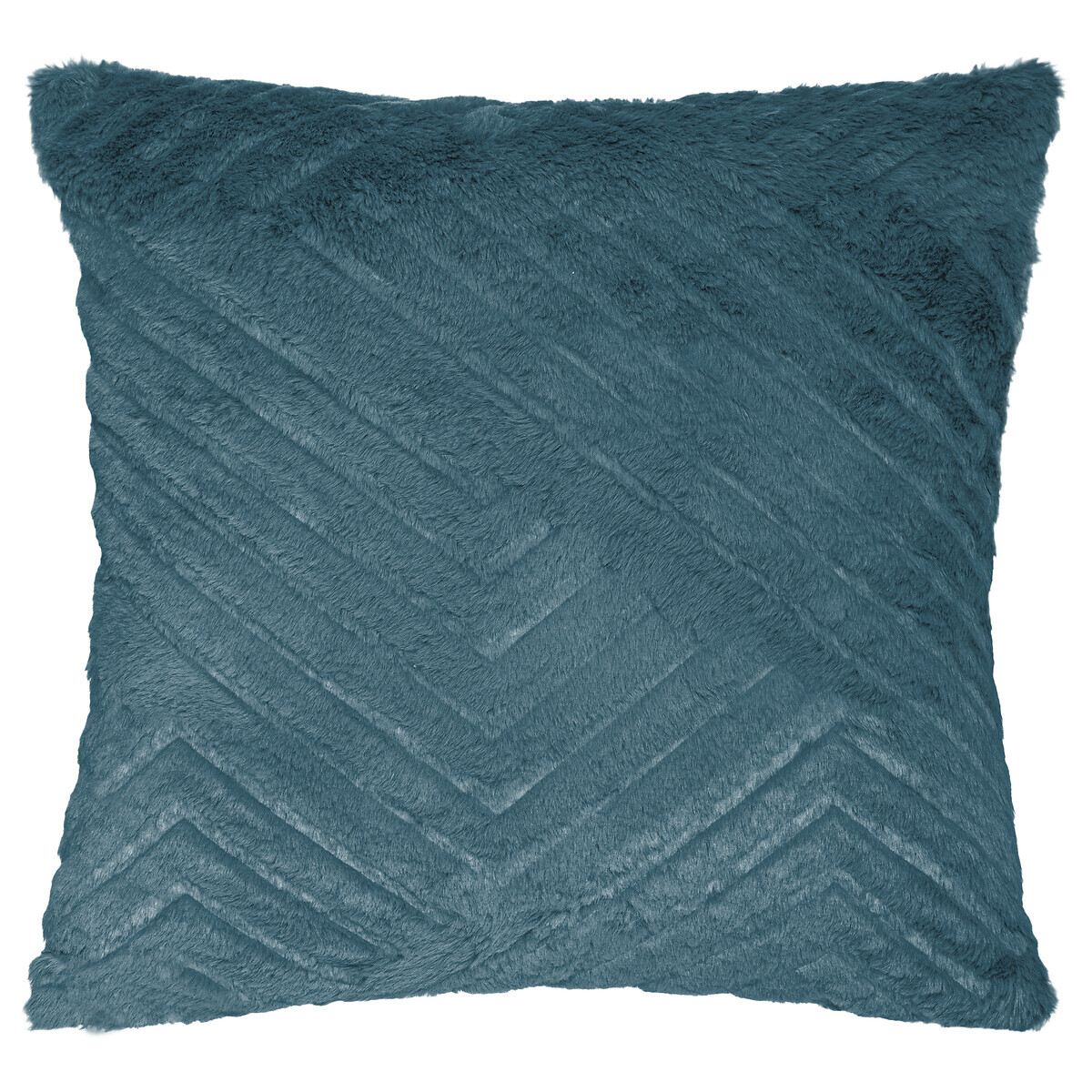 Cojín efecto piel Azul pato, 45x45 cm Azul pato