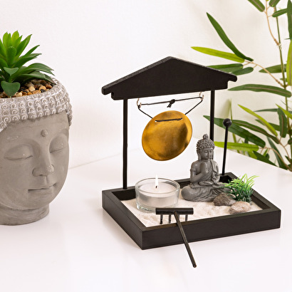 Jard&iacute;n zen negro, 15x15 cm