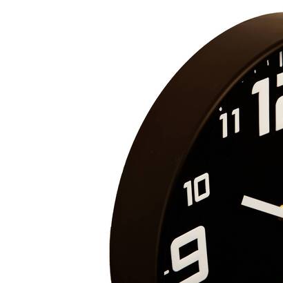 Reloj plateado "elian" negro, d.30 cm