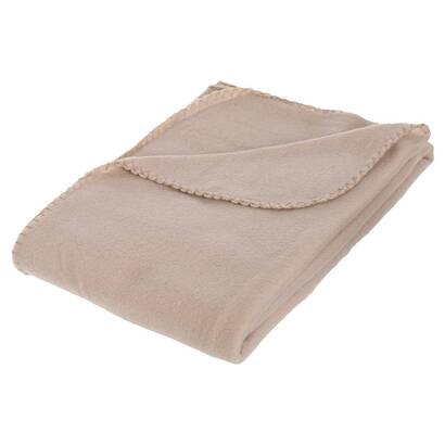 Manta de forro polar beige, 125x150 cm