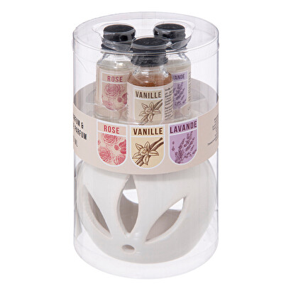 Quemador de fragancias con 3 aceites floral, 10ml