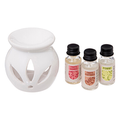 Quemador de fragancias con 3 aceites frutas, 10ml